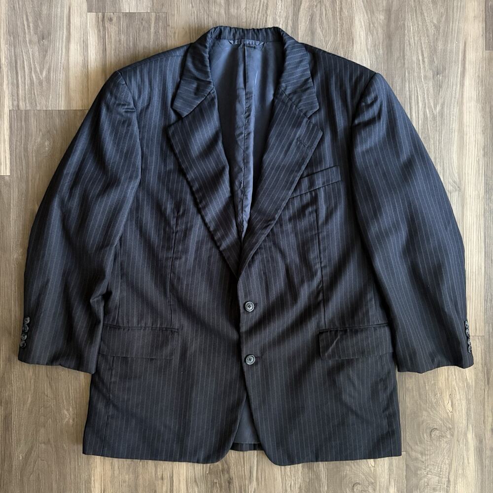 Loro Piana Suit Men's Size 44R Navy Hickey Freeman Wool Blend Striped